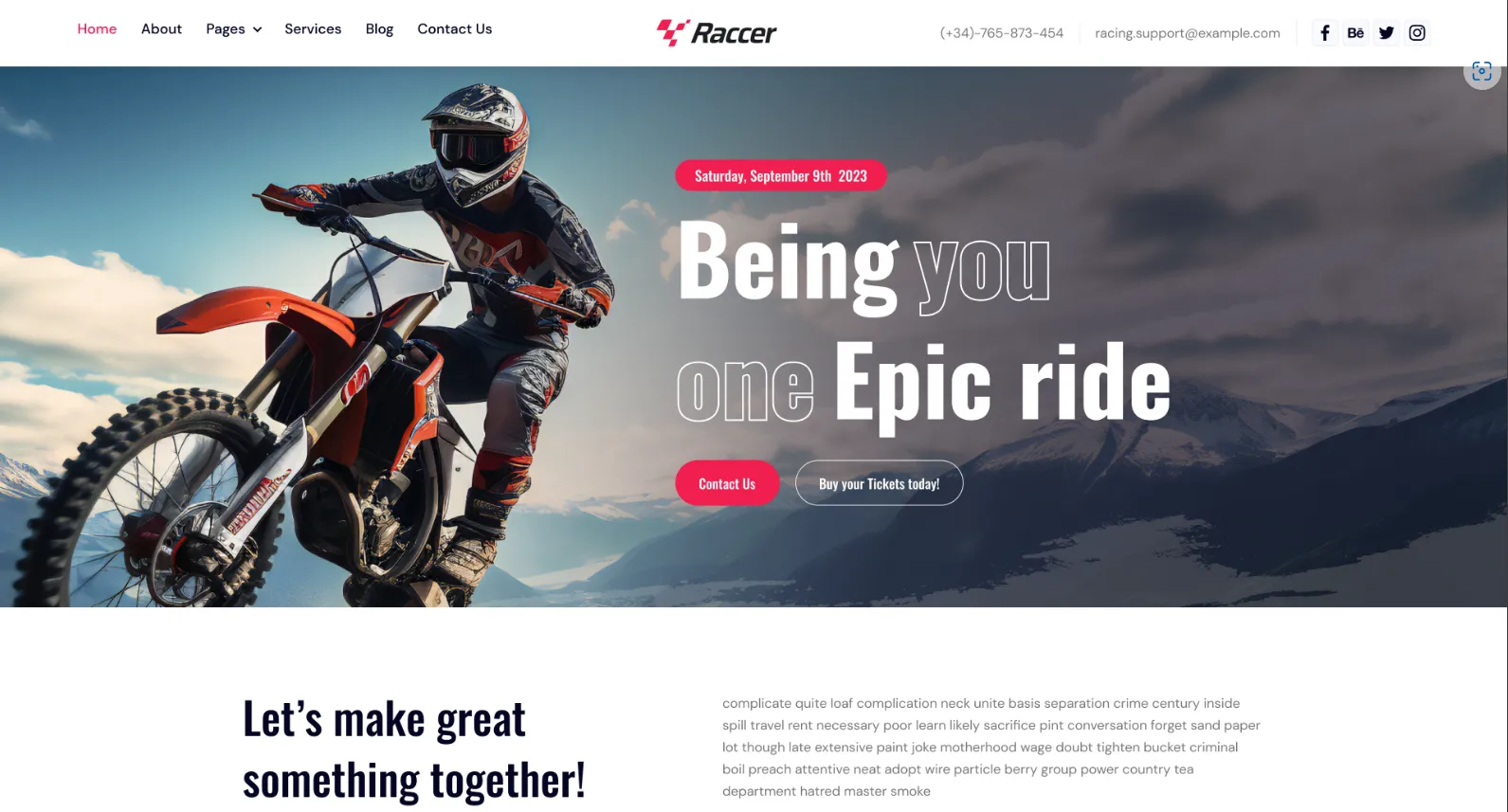 Raccers Wordpress Template